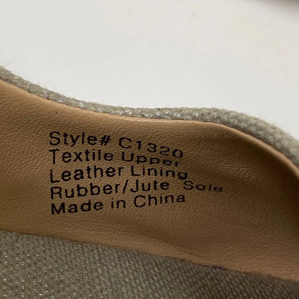 J.Crew Espadrille Wedge Pumps Womens Sage Green Metallic Jute Coastal‎ Size 9.5